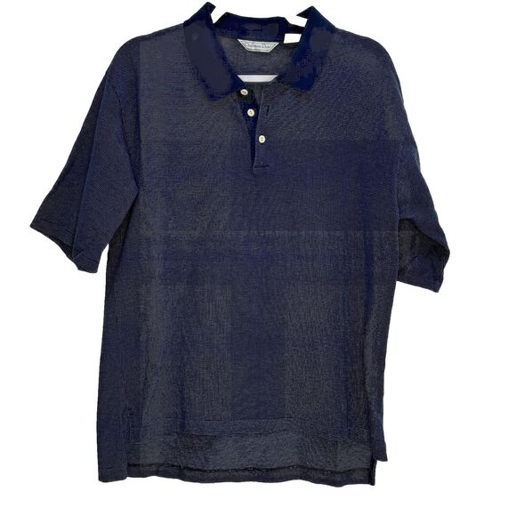 Vintage Christian Dior Men's Polo Shirt Large Blue Cotton - Picture 1 of 6